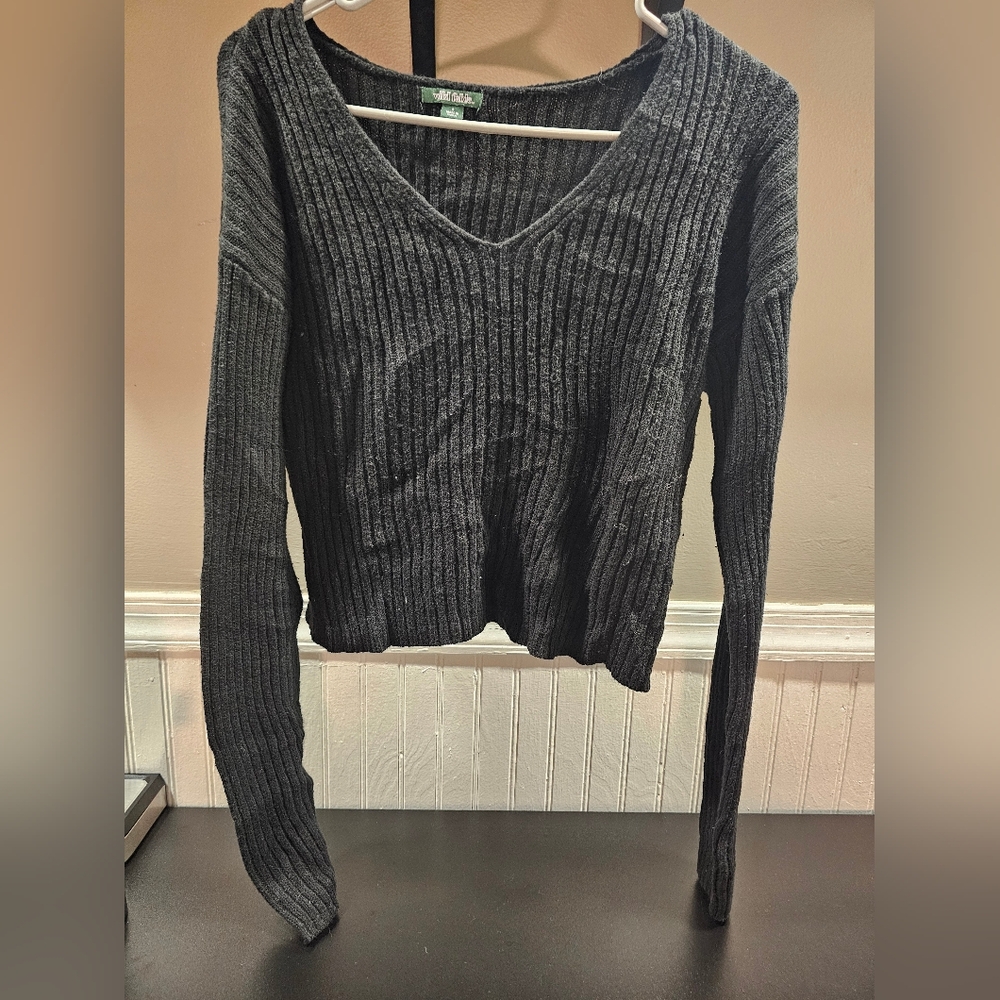 Wild Fable Black Cropped Sweater Small